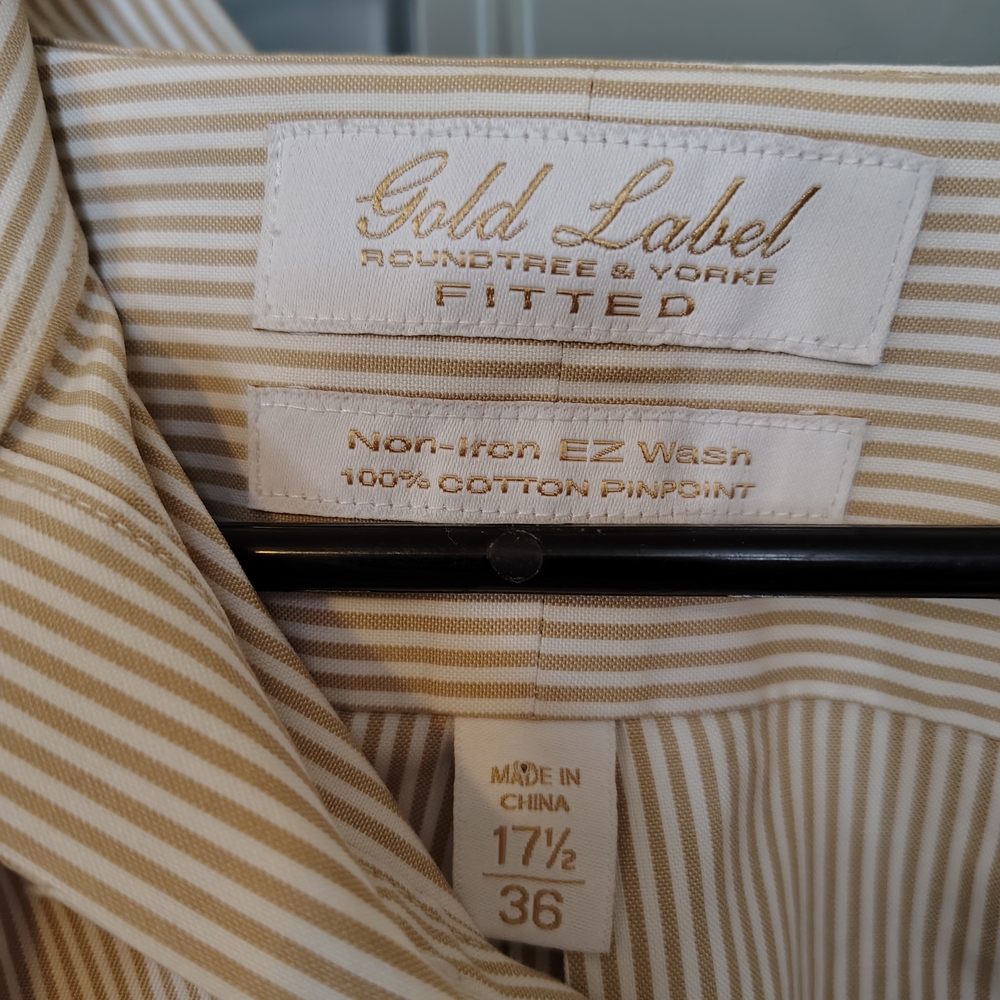 Roundtree & Yorke Gold Label Striped Shirt